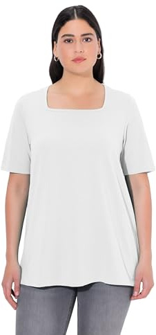 Ulla Popken, Damen, große Größen, T-Shirt, A-Linie, Carree-Ausschnitt, Halbarm