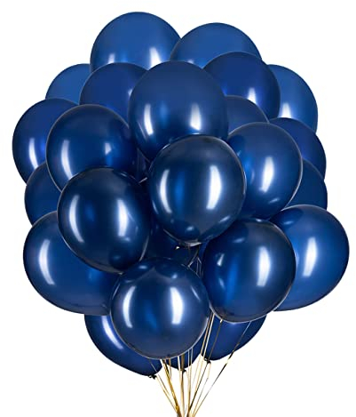12 Zoll Luftballons Marineblau,Blau Helium Latex Ballon für Partys Deko,50 Stück