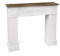 GICOS IMPORT EXPORT SRL Cornice camino caminetto struttura in legno colore bianco ripiano marrone schabby chic 110 * 23 * 96 cm FZS-829673