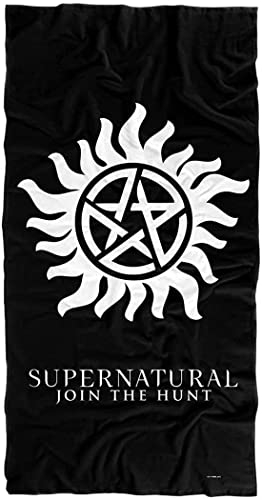 APOH Anti Possession Symbol Strandtuch Winchester Bros Groß Badetuch Silhouettes Supernatural Strandlaken Mikrofaser Beach Towel 3D-Druck (140x70cm, SPN5)
