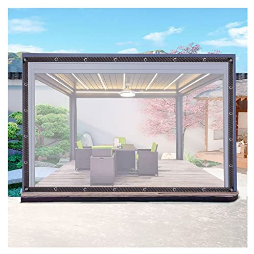 Transparent Windproof Pergola Side Panels Outdoor Curtains Waterproof Foldable Gazebo Tarpaulin, for Garden, Porch, Cabana (Color : Clear, Size : 2x2.5m)