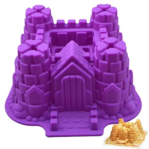 RoseFlower Silicone Cake/Bread/Fondant Moulds - 3D Castle Mould for Children Christmas Birthday Cake Decoration (Random Colour)