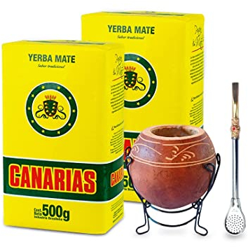 Qumir Yerba Mate Canarias x 2 Unidades de 500 grs - Mate calabaza con posamate y bombilla de metal