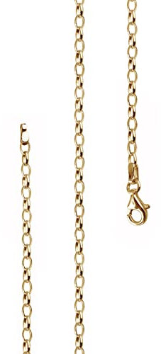 Lijoh Damen 24K vergoldete Ankerkette 925 Sterling Silber (2,7 mm) Gold Damen-Halskette Länge 45 cm LJ1032-545