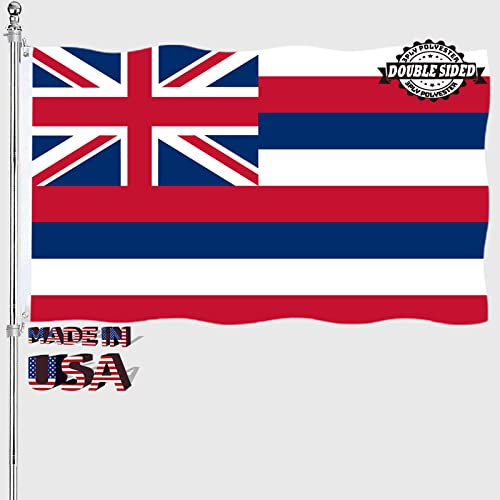 Hawaii-Flagge, doppelseitig, Hawaii-Flagge, 7,6 x 12,7 cm, strapazierfähig, 3-lagig, dickes Nylonmaterial mit 2 Metallösen, 4 Reihen Nähte