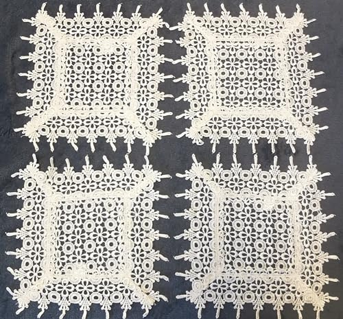 Generisch Deckchen geklöppelt weiß 20x20 4er Packung (20x20)