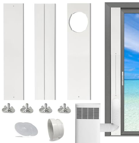 Youroyer Portable AC Window Vent Kit,Sliding Door Vent Kit,Portable Air Conditioner Window Seal Kit Suitable for 5.1 and 5.9” AC Exhaust Hose, Universal AdjustableUp to 90 Inch