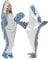 LDFHOIN Weich Hai Schwanz Schlafsack Snuggle Steppdecke Für Erwachsene Jugendliche Kinder, Hai Decke Blanket Jumpsuits Pyjamas, Tier Hai Kostüm, Warm, Blau, 210x90cm (S-150x70cm)