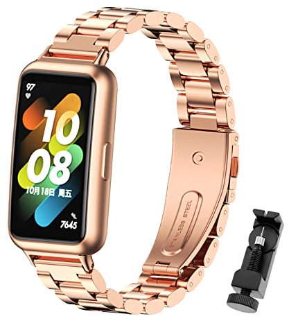 MIJOBS Bracelet Compatible avec Huawei Band 7 Bracelet Métallique en Acier Inoxydable Bracelet de Remplacement en Métal pour Hommes Bracelets de Montre pour Femmes Huawei Band 7 Bracelets