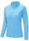 donhobo Sport T-Shirt Damen Langarmshirt Workout Tops 1/4 Reißverschluss Athletisch Lässig Laufen Yoga Fitness T-Shirts Schnelltrocknend (Blau, M)