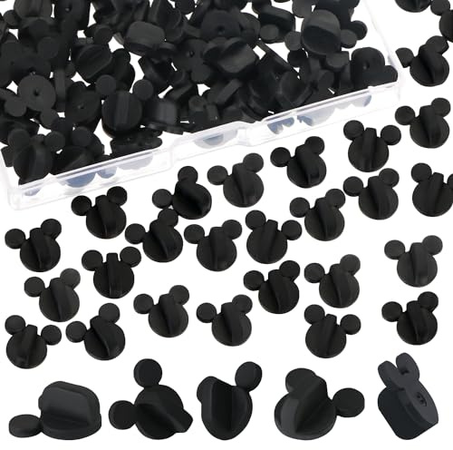 100 Stück PVC-Gummi-Bär-Ohren-Stecknadel-Verschlüsse, Mantel, Krawattennadel, Bärenkopf-Verschlüsse