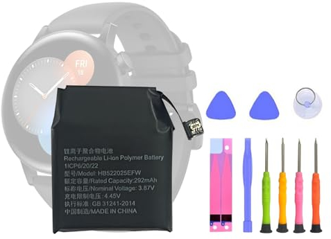 HIGHAKKU Batteria di ricambio per smartwatch HB522025EFW compatibile con Hua-Wei Watch Smartwatch GT3 GT 3 42 mm con strumenti