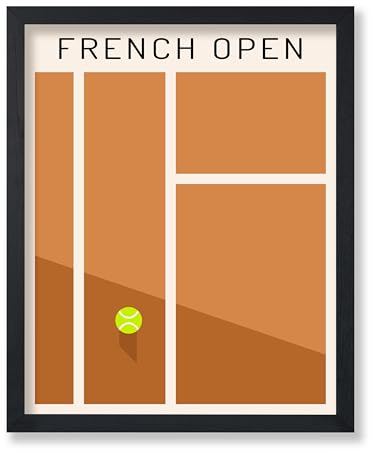 Poster Master Poster French Open – Tennisdruck – Sportkunst – Grand Slam Art – Minimale Kunst – Geschenk für ihn, sie, Sportler und Tennis-Fan – tolle Dekoration für Fitnessstudio, Wohnheim oder Büro