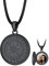 FaithHeart Men's Photo Locket Necklace Personalised, Viking Style Vegivisir Compass Pendant Leather Rope Necklaces Black