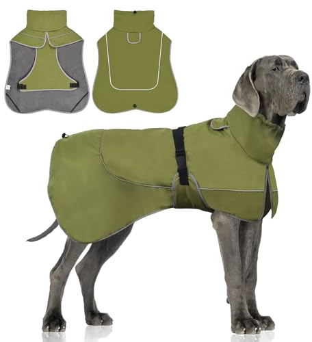 WUFANC Hundemantel Wasserdicht - Reflektierende Hundejacke mit Verstellbarem Verschluss für alle Jahreszeiten - Komfortabler Schutz für Ihren Hund bei Indoor Outdoor Aktivitäten