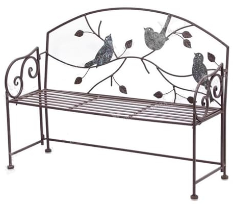 Gartenbänke, 2-sitzer-bank, Terrassenbank, Gartenmöbel, Waldgarten-blumentopfbank, Gartenlaube Mit Sitz, Metallgartenbank, Bänke Für Den Außenbereich, Retro-gartenbank Mit Rückenlehne(60cm)