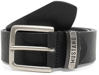 MUSTANG Classic Leather Belt W100 Black - kürzbar