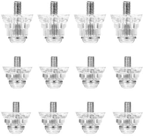 Bisienya Football Boots Studs Replacement - 12 Pcs Transparent Rugby Soft Ground (13mm/16mm) - Thumb Rubber Plastic Nylon