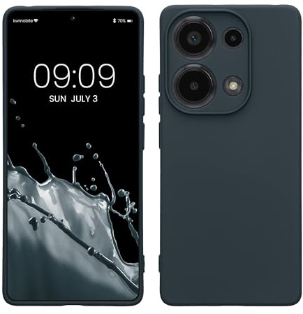 kwmobile Slim Case kompatibel mit Xiaomi Redmi Note 13 Pro 4G Hülle - Handyhülle aus Silikon in Dunkler Schiefer