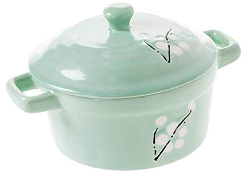 Casserole en Argile, ragoût en Terre Cuite, Casserole en céramique - ragoût en céramique Domestique avec Couvercle, ragoût d'oeufs cuit à la Vapeur étanche, Pot en céramique Rose