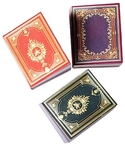 BESTonZON Erstellen Sie Bezaubernde 3-teilige Miniaturbücher Mini-buchmodelle Puppenhaus-Dekoration Mini-arbeitszimmer-zubehör