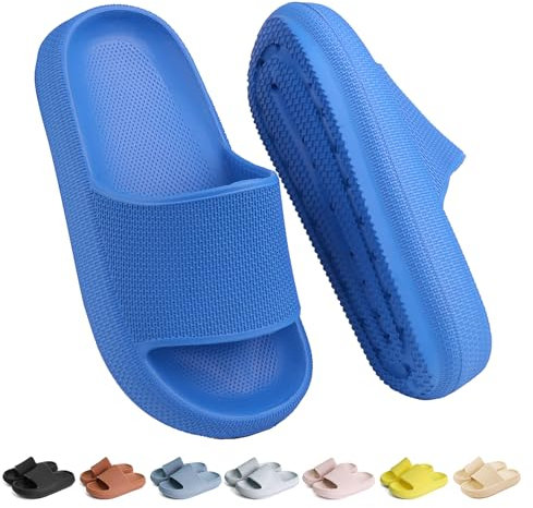 Buwege Claquette Enfant Chausson Antidérapant Piscine Fille Garçon Pantoufle Plage Bain Doux Plat Maison Sandales Bleu Foncé 36 EU