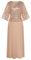 Kleid Damen Lang A-Linie Pailletten Kleid Damen Festlich Hochzeit Cocktailkleid Elegant XL Champagner Gold -1
