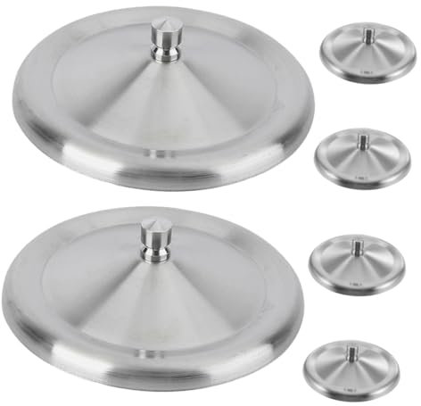 JECOMPRIS 6pcs Stainless Steel Lid Travel Coffee Mug Coffee Glasses Cup Cover Cup Lid Mug Cover Tumbler for Coffee Universal Mug Lid Stainless Steel Coffee Lid Universal Coffee Lid Silver