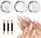 LEDSUUEI Weißes Chrome Nail Powder – Neues Langanh. Roségold Perlen Metallic Spiegel Cromepulver Nägel, 3PCS Glasiertes Donut Schillerndes Holo Pigment Chromfarbener Nagelpuder, Glitzer-Salon-DIY-Set