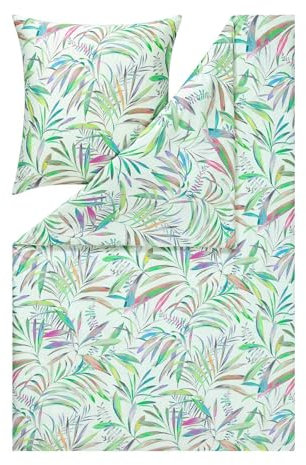 Estella Mako-Satin Bettwäsche Brittany grün 1 Bettbezug 135 x 200 cm + 1 Kissenbezug 80 x 80 cm