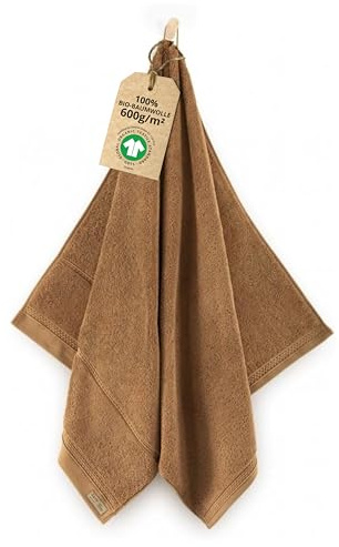 ZWOLTEX - Premium Duschhandtuch Groß 100x150 [650 g/m²], 100% Bio Baumwolle GOTS Zertifizert, ÖKO-TEX, Ultra Weich & Saugfähig, Handtücher Hellbraun, Queen Collection - 1 Stück