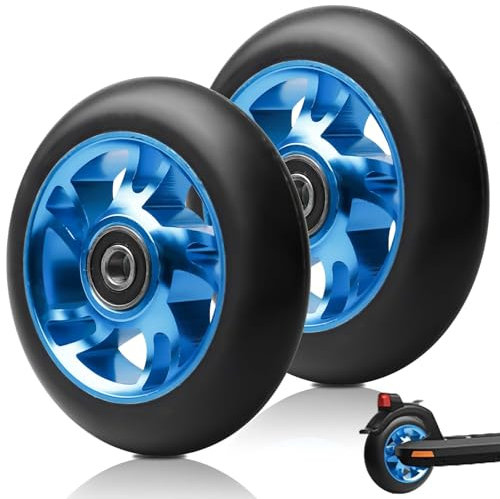 Behogan 2 Stück Scooter Rollen, 100 * 24mm Scooter Ersatzräder, Scoote r Rollen Roller Reifen, Ersatzräder für Stunt Scoot er 100mm, Scoot er Räder Kompatibel für Meisten Stuntscoote r(Blau)