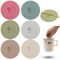 6 PCS Silicone Lids for Cups, Morandi Colored Cup Covers for Drink, Anti-dust Seal Airtight Cup Cover with Spoon Holder, Universal Cup Lids for Mug Tea Coffee Glass