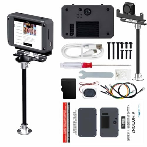 Yahboom K230 AI Development Board 1.6GHz High-Performance chip/2.4-inch Display/Open Source Robot Maker Python, Supports AI Visual Recognition CanMV Sensor (with Heightened Bracket)