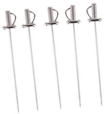 CIYODO 5 Piezas Etiqueta De Fruta De Acero Inoxidable Brochetas Selecciones Fiesta Cóctel Seleccione Espada Horquillas De Frutas Palitos De Fruta Mini Silver