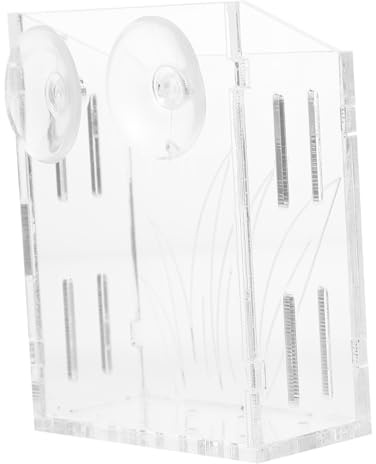FIXOSHEE Petit Pot de Rangement pour Plantes Aquatiques à Ventouse, Jardinière Suspendue en Acrylique, Petit Format Compact pour Aquarium, Support Pratique pour Plantes Aquaponiques