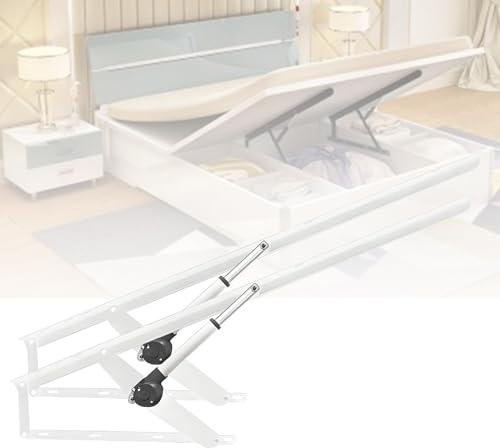 CFDZCP 2 Stück Elektrischer Hebemechanismus for Lagerbetten, Tragkraft 600 Lbs, Mit Fernbedienung, Hochleistungsfunktion, for Lagerbox-Bettsofa, Erweiterter Lagerraum(White,110cm)