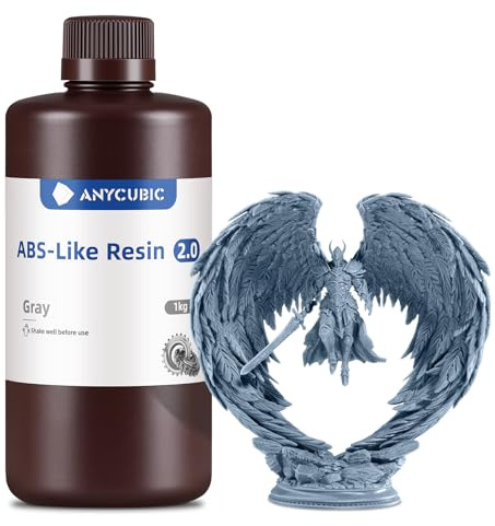 ANYCUBIC ABS-Like Resin 2.0 für alle Harz-3D-Drucker (Grau, 1 kg) | 3D Drucker Resin mit hoher zähigkeit, Präziseren Details, Geringem Geruch, breite kompatibilität
