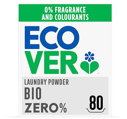 Ecover Zero Non-Bio Laundry Powder, Sensitive Skin, 80 Washes, 4kg