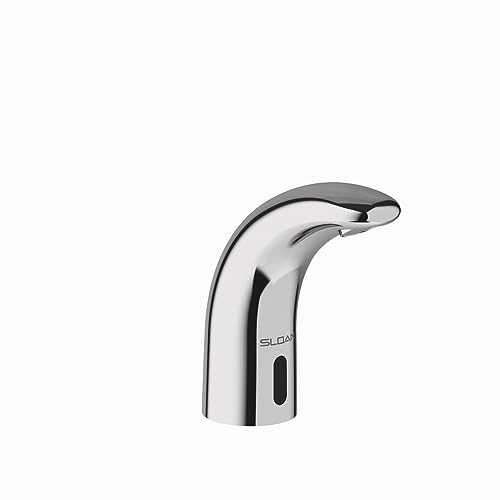 Sloan SF-2400 Sensor Activated Touch-Free Faucet, Commercial Grade with Mounting Hardware - 0.5 GPM Plug Adaptor Power Supply Deck-Mounted Mid Body with Below Deck Mixer, Polished Chrome, 3362133