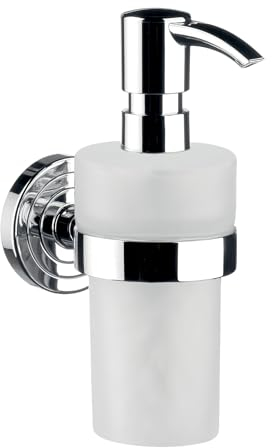 Emco 72100102 polo Flüssigseifenspender, Inhalt 245 ml, Pumpkopf chrom, Behälter Kunststoff weiß, Höhe 171 mm, Normal