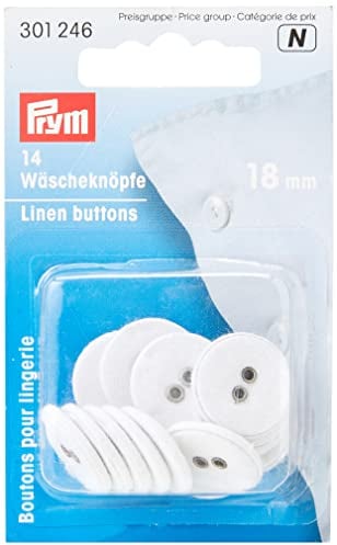 Prym Leinen Wäscherei Tasten, Kunststoff, Weiß, Einheits Größe, 14