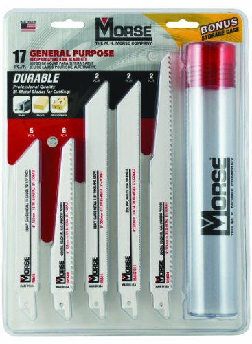 Morse Mk RBKITGP01 17-Piece General Purpose Reciprocating Blade Assortment with Storage Case, Multi, one Size