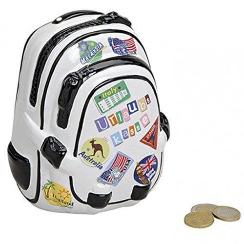 wunderschöne Spardose,Sparbüchse Reisekasse Rucksack