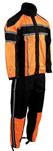 NexGen Herren-Regenanzug, Schwarz/Orange, Größe L