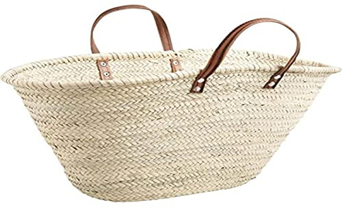 Aubry Gaspard 1880 Couffin Palmier Naturezl Poignée Cuir 65 L