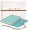 BELCRAFT Capri A5 mittelgroßes Notizbuch aus Leder, Handgearbeitet in klassischem Italienischem Stil, Geschenkschachtel inklusive, Tagebuch, Lederbuch A5 (15x21 cm) Aqua