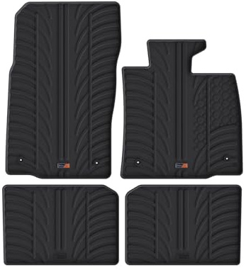 TRAVALL Rubber Car Mats (set of 4) compatible with Mini Countryman (2010-2017) Heavy Duty Floor Mats Moulded Premium Mats Easy Clean Black with Clips - Anti Slip All-Weather Protection