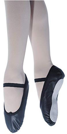 Roch Valley Ophelia Full Sole Leather Ballet Shoes, Black, 2 UK