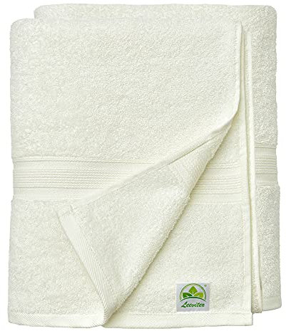 leevitex® Saunahandtuch XXL, flauschig und saugstark, 2 Saunatücher, 80 x 200 cm, Qualität 500 g/m², 100% Baumwolle - Natur